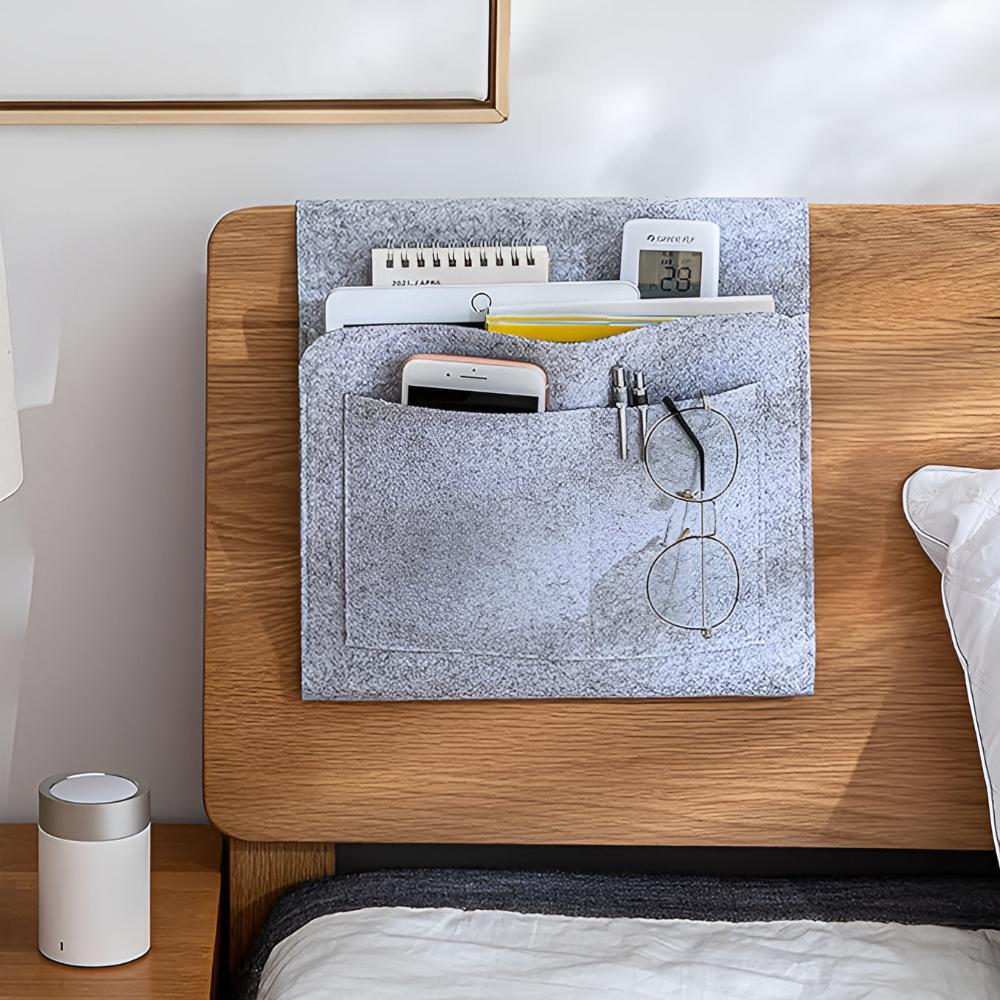 NeatNest - Multi-Pocket Bedside Organizer with Durable Felt & Cable Holes 4