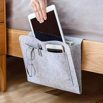 NeatNest - Multi-Pocket Bedside Organizer with Durable Felt & Cable Holes 7