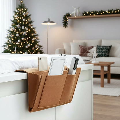 NeatNest - Multi-Pocket Bedside Organizer with Durable Felt & Cable Holes 8