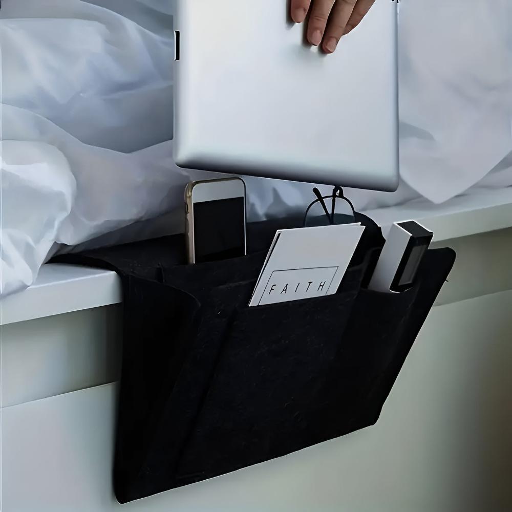 NeatNest - Multi-Pocket Bedside Organizer with Durable Felt & Cable Holes 9