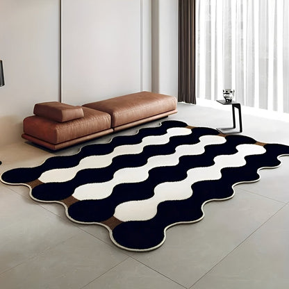 Nelly Washable Terry Velor Decorative Rug - Modern French Design - Gray 40x60 cm 1
