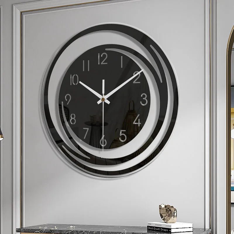 NoirTime - Modern Black Acrylic Wall Clock with Silent Operation 2