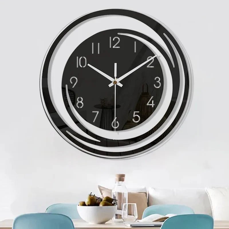 NoirTime - Modern Black Acrylic Wall Clock with Silent Operation 3