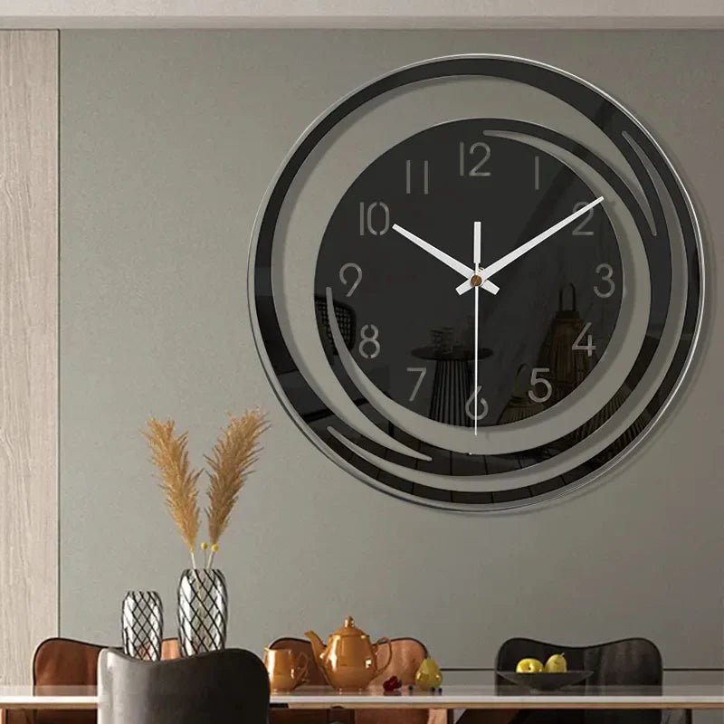 NoirTime - Modern Black Acrylic Wall Clock with Silent Operation 5