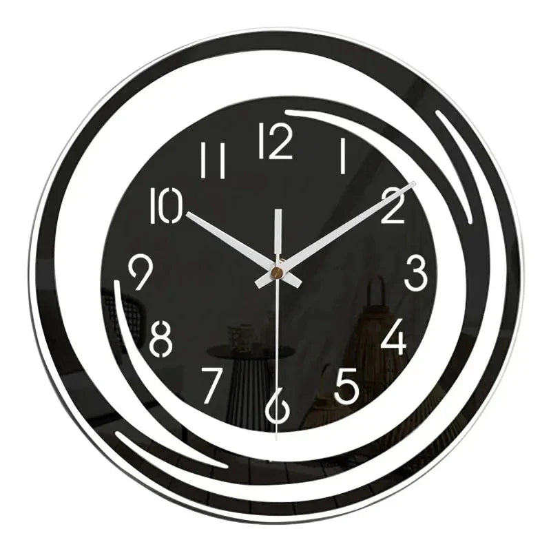 NoirTime - Modern Black Acrylic Wall Clock with Silent Operation 6