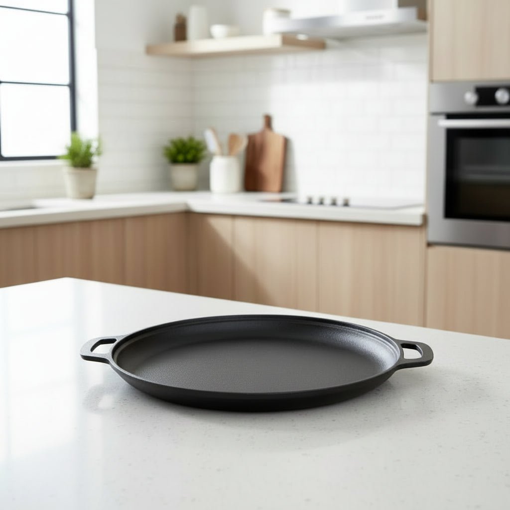 Non-Stick Cast Iron Griddle Skillet Pan - Versatile Cooking with Dual Handles 0