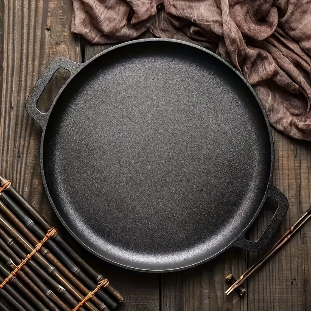 Non-Stick Cast Iron Griddle Skillet Pan - Versatile Cooking with Dual Handles 1
