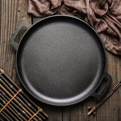 Non-Stick Cast Iron Griddle Skillet Pan - Versatile Cooking with Dual Handles 1