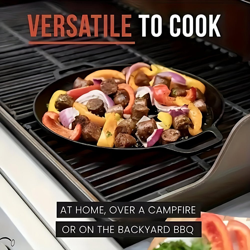 Non-Stick Cast Iron Griddle Skillet Pan - Versatile Cooking with Dual Handles 4