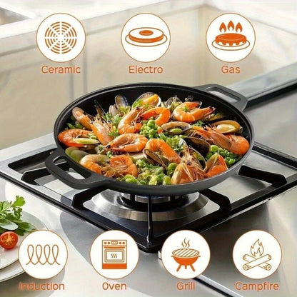 Non-Stick Cast Iron Griddle Skillet Pan - Versatile Cooking with Dual Handles 5