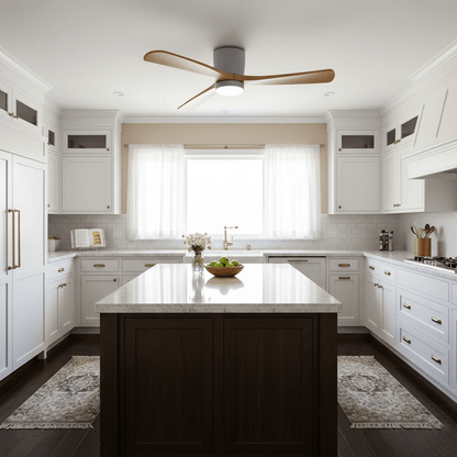 Nordic Wooden Ceiling Fan Light - Minimalist LED Design in 42, 48, 52 Sizes 3