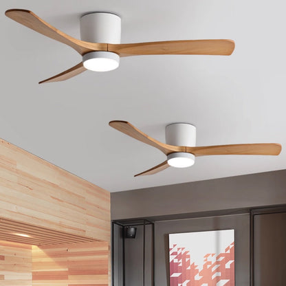 Nordic Wooden Ceiling Fan Light - Minimalist LED Design in 42, 48, 52 Sizes 7