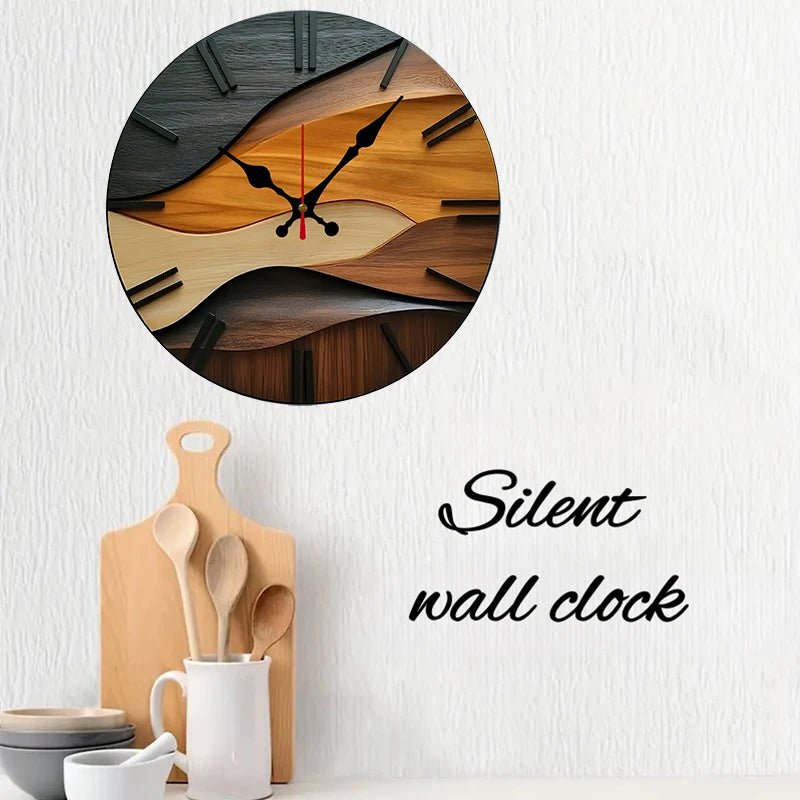 Nordic Wooden Round Silent Wall Clock for Home and Office Decor 2
