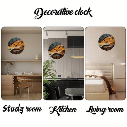 Nordic Wooden Round Silent Wall Clock for Home and Office Decor 4