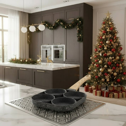 OMELIQON – 4-hole non-stick pan for omelets, burgers, steak & breakfast 0