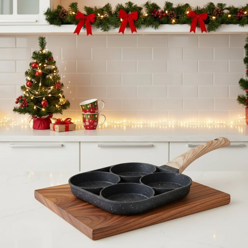 OMELIQON – 4-hole non-stick pan for omelets, burgers, steak & breakfast 1