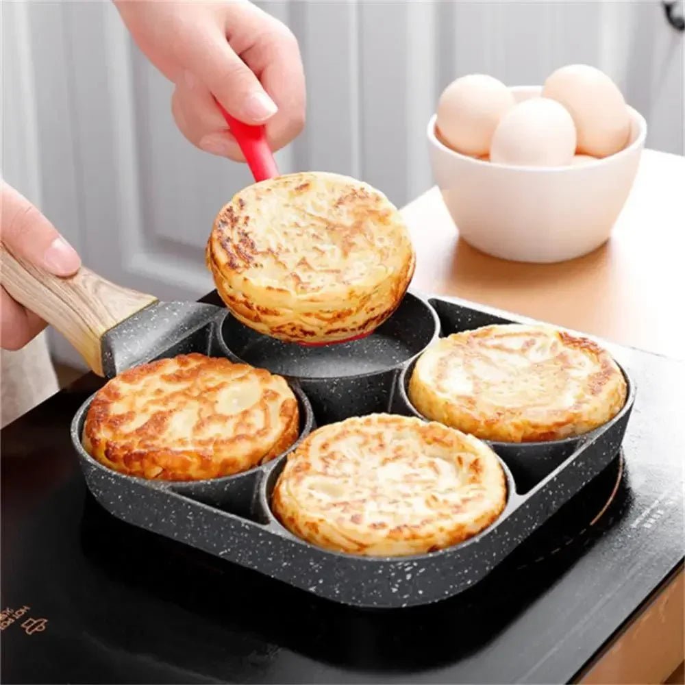 OMELIQON – 4-hole non-stick pan for omelets, burgers, steak & breakfast 2