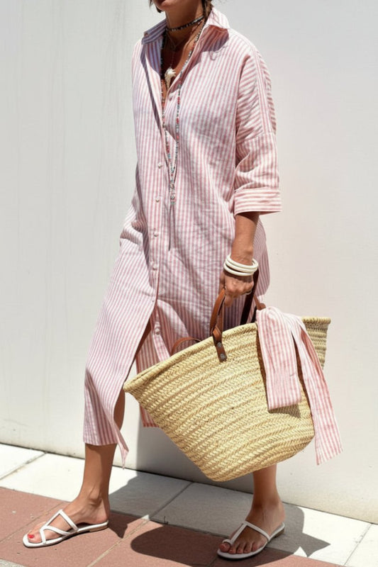 Olivia Women's Striped Summer Dress - Lightweight & Versatile Shirt Dress 0
