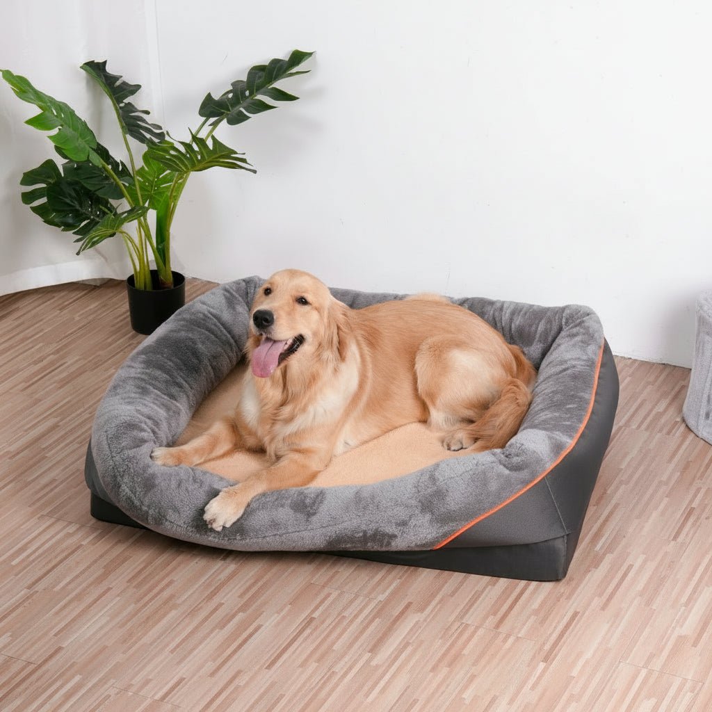 Orthopedic Dog Bed with Removable Cover, Bolster Design & Non-Slip Base 1