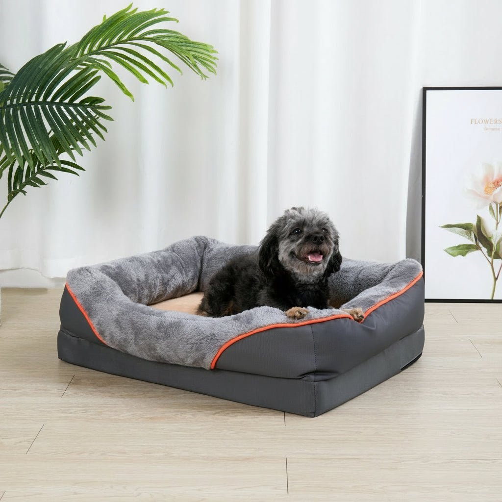 Orthopedic Dog Bed with Removable Cover, Bolster Design & Non-Slip Base 2
