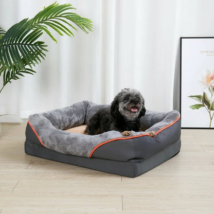 Orthopedic Dog Bed with Removable Cover, Bolster Design & Non-Slip Base 2