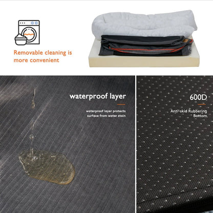 Orthopedic Dog Bed with Removable Cover, Bolster Design & Non-Slip Base 5