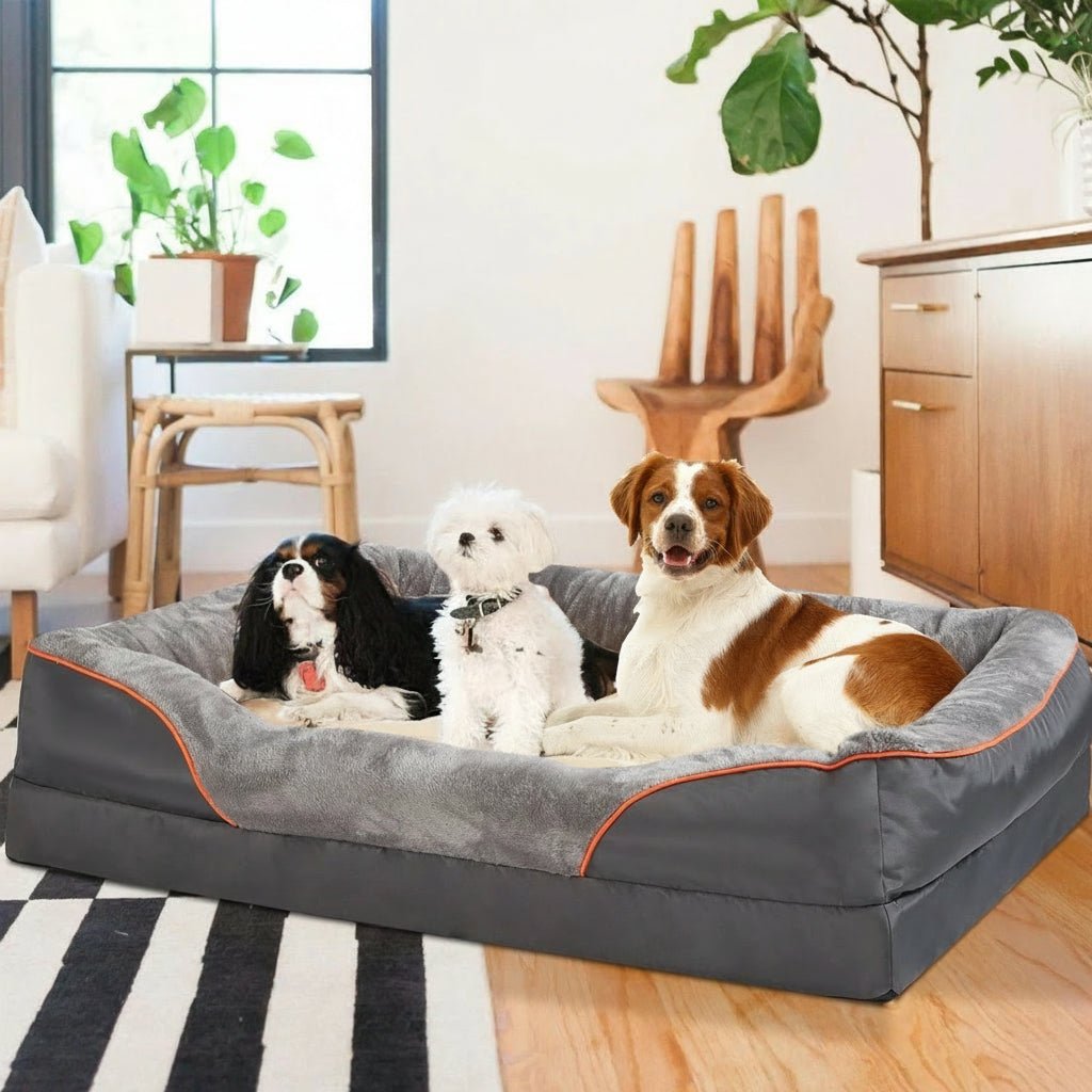 Orthopedic Dog Bed with Removable Cover, Bolster Design & Non-Slip Base 6