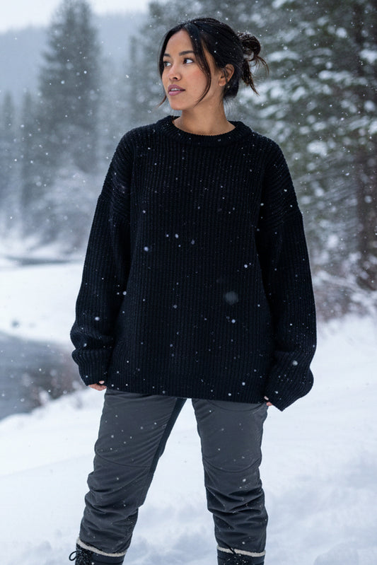 YESHA – Women’s Ribbed Knit Sweater with Relaxed Fit