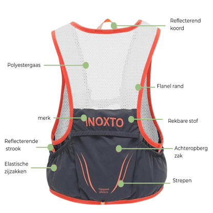 OutdoorHaven Trailrun Hydration Vest with 2 Soft Flasks and Reflective Stripes 5