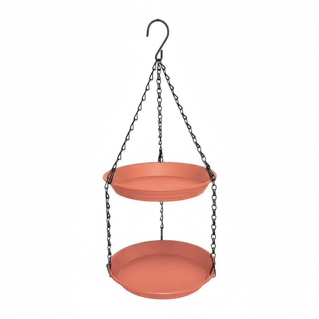 Outdoor Hanging Bird Feeder with Double Plates and Chain - Durable Anti-Rust Design 5