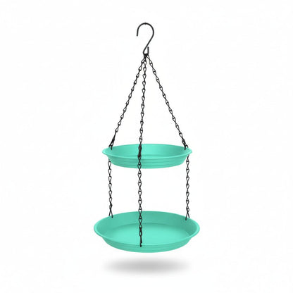 Outdoor Hanging Bird Feeder with Double Plates and Chain - Durable Anti-Rust Design 7