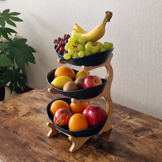 Ovaluxe Tiered Fruit Bowl | Elegant 2-Tier and 3-Tier kitchen organizer for fruit and snacks 0