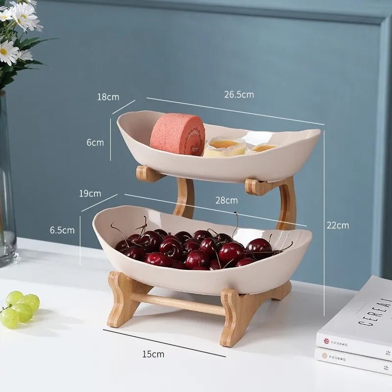 Ovaluxe Tiered Fruit Bowl | Elegant 2-Tier and 3-Tier kitchen organizer for fruit and snacks 5