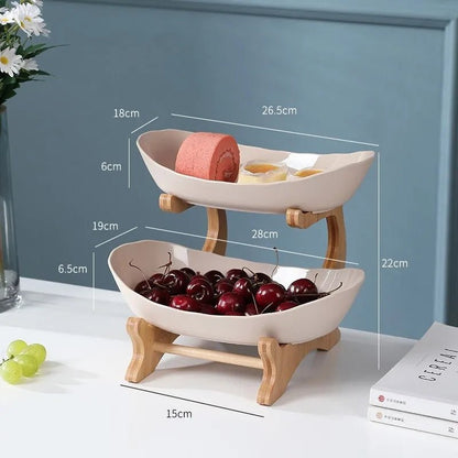 Ovaluxe Tiered Fruit Bowl | Elegant 2-Tier and 3-Tier kitchen organizer for fruit and snacks 5