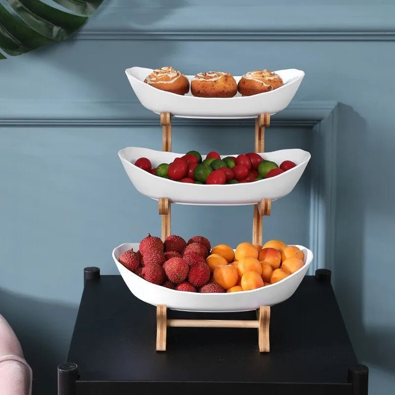 Ovaluxe Tiered Fruit Bowl | Elegant 2-Tier and 3-Tier kitchen organizer for fruit and snacks 6