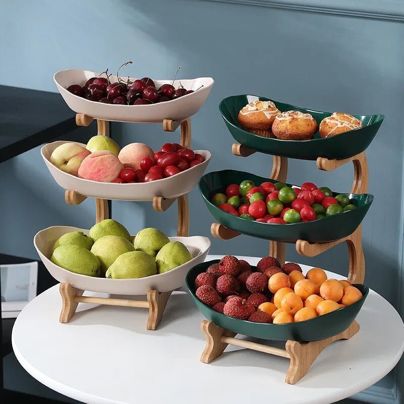 Ovaluxe Tiered Fruit Bowl | Elegant 2-Tier and 3-Tier kitchen organizer for fruit and snacks 7