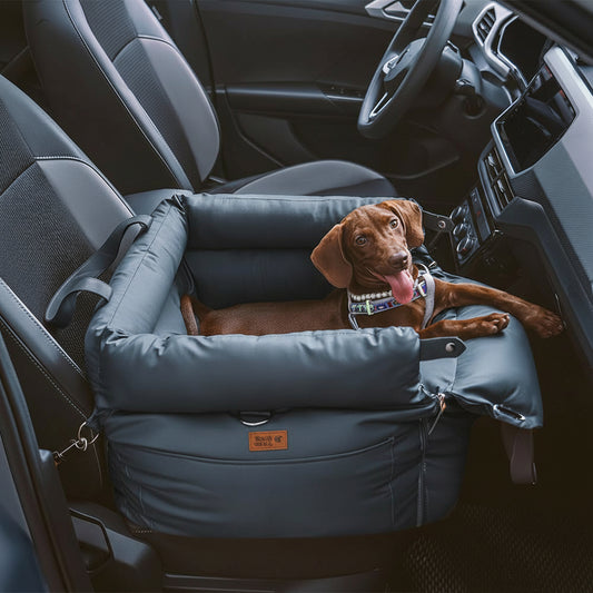 PAWLUXURY – Premium dog car seat with safety belt & elegant design