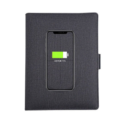 POWERFOLIO – A5 Leather Notebook with Built-in Wireless Charger 0
