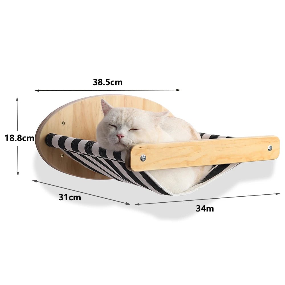 PawHaven Wall-Mounted Cat Climbing Shelves with Natural Pine Wood & Cozy Fabric 10