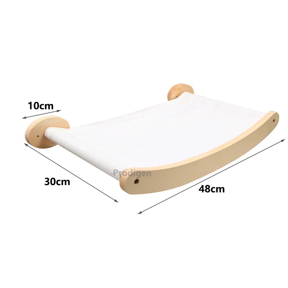 PawHaven Wall-Mounted Cat Climbing Shelves with Natural Pine Wood & Cozy Fabric 9