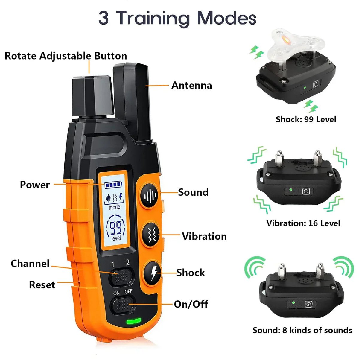 Pawfey E Collar - 1000m Remote Dog Training Collar | Waterproof & Adjustable 1