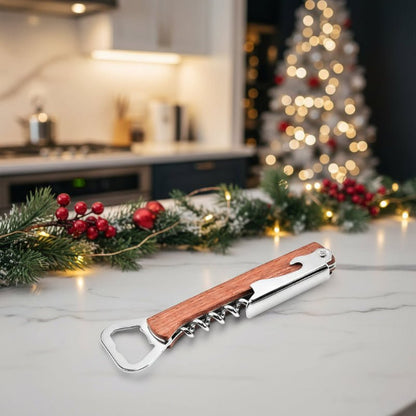 Personalized 3-in-1 Wooden and Stainless Steel Bottle Opener for Beer and Wine 6