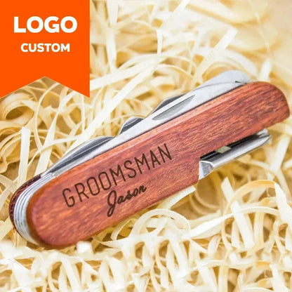 Personalized Wooden Wine Opener - Custom Engraved Rosewood Gift for Weddings 0