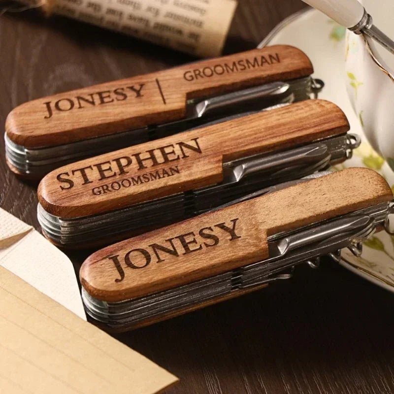 Personalized Wooden Wine Opener - Custom Engraved Rosewood Gift for Weddings 2