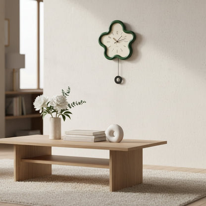 PetalTime 3D Flower Pendulum Wall Clock with Silent Sweep Movement, Eco-Friendly MDF & Acrylic 0