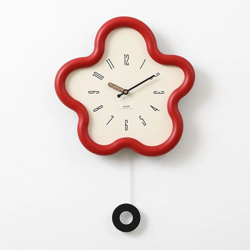 PetalTime 3D Flower Pendulum Wall Clock with Silent Sweep Movement, Eco-Friendly MDF & Acrylic 3
