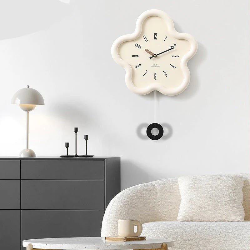 PetalTime 3D Flower Pendulum Wall Clock with Silent Sweep Movement, Eco-Friendly MDF & Acrylic 4