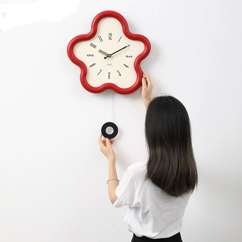 PetalTime 3D Flower Pendulum Wall Clock with Silent Sweep Movement, Eco-Friendly MDF & Acrylic 6