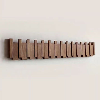 PianoWood - Handcrafted piano-style wall coat rack made from walnut & beech 0