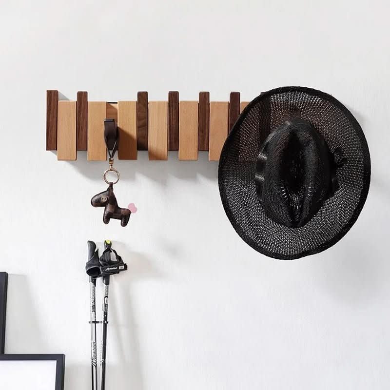 PianoWood - Handcrafted piano-style wall coat rack made from walnut & beech 3